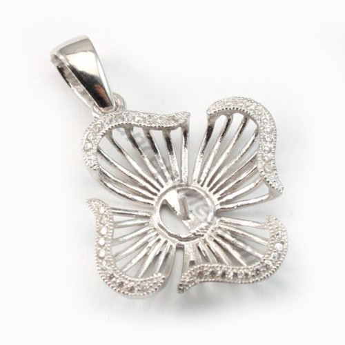 Argent 925 pendentif  avec zircon33x25mmX 1PC