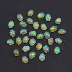 Cabochon d'opale ethiopienne, multicolore, de forme ovale, 5 * 7mm x 1pc