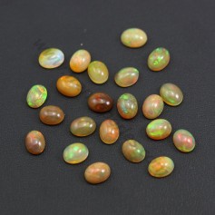 Cabochon d'opale ethiopienne, multicolore, de forme ovale 7 * 9mm x 1pc