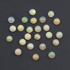 Cabochon d'opale ethiopienne, multicolore, de forme ronde, 6mm x 1pc