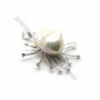 Pendentif en argent 925 rhodié & zirconium pour perle baroque x 1pc