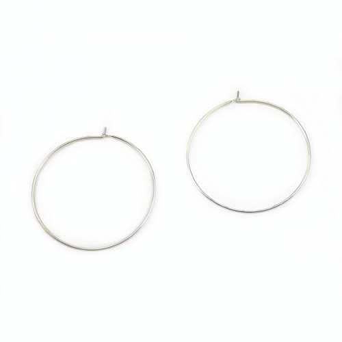 Argent 925 Clou D'oreille créole 35mmX  2 st 