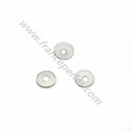 Disque 1 trou en argent 925  4 mm x 10pcs
