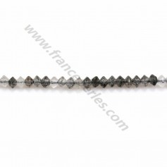 Quatz cheveux de venus rondelle boulier 2x3mm x 40cm