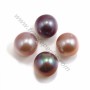 Half-drilled round mauve 14-15mm freshwater cultured pearl x 1pc
