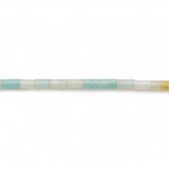 Amazonite blue color, in shape of tube, in size of 2x4mm x 39cm