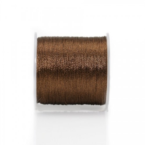 Fil polyester de couleur marron, pailleté, 0.3mm x 150m