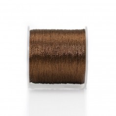 Fil polyester de couleur marron, pailleté, 0.3mm x 150m
