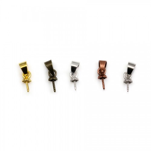 Bélière coupelle pour perle semi-percée en metal 4mm x 10pcs