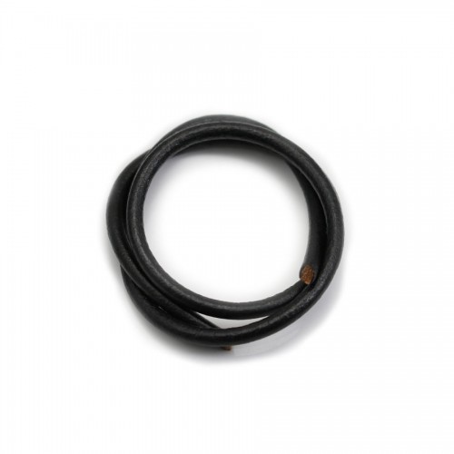Fil en cuir 4mm pour collier  x 1pc