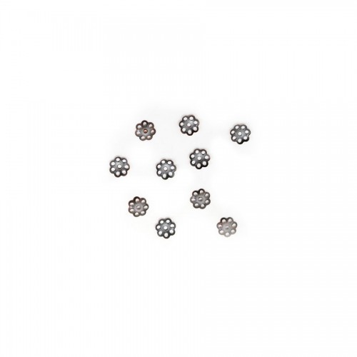 Coupelle en métal de couleur cuivre, en forme de fleur, 6mm x 40pcs