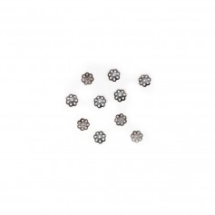 Coupelle en métal de couleur cuivre, en forme de fleur, 6mm x 40pcs