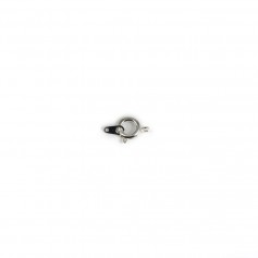 Fermoir à ressort ,argenté , 9mm x  4pcs