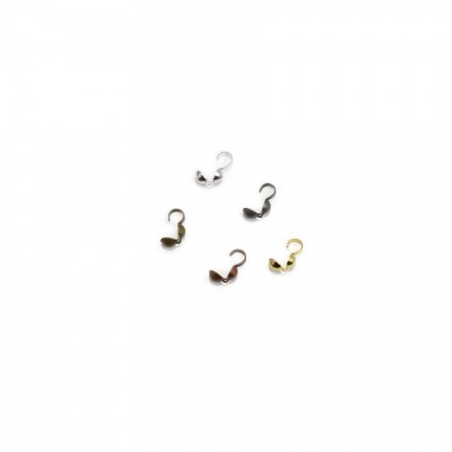 Cache noeud en métal 3mm en couleur argenté x 50pcs