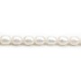 White drop-shape freshwater pearls on thread 9-10mm x 40cm