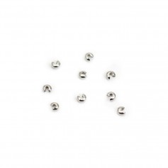 Cache noeud en métal 3mm en couleur argent vielli x 50pcs