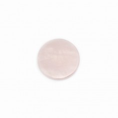 Cabochon quartz rose, rond plat 25mm x 1pc