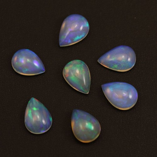 Cabochon opale éthiopienne, goutte 10x14mm x 1pc