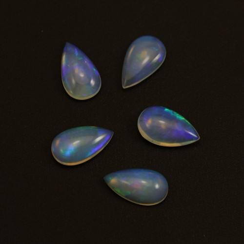 Cabochon opale éthiopienne, goutte 10x17mm x 1pc