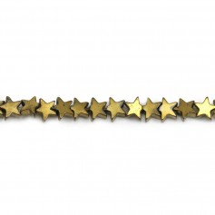 Gold Hematite, in shape of a star, 4mm x 40 cm
