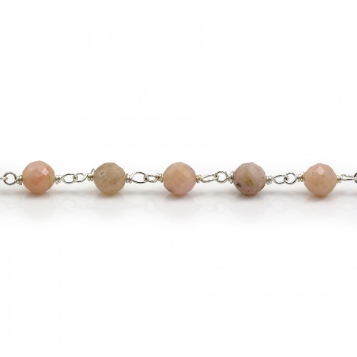 Chaîne argent avec opal en 4.5mm x 20cm