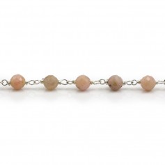 Chaîne argent avec opal en 4.5mm x 20cm