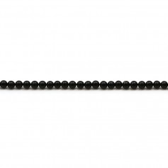 Black agate matte round 2mm x 40 cm