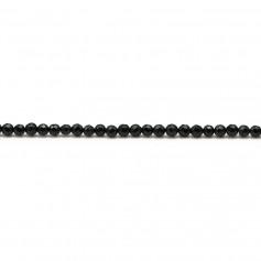 Onyx black, round Faceted, 2mm x 40cm