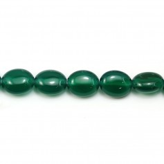 Agate verte ovale 8x10mm x 4pcs