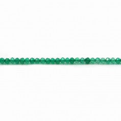 Agate teinté de couleur verte, en forme de rondelle facettée 2 * 1.8mm x 20pcs