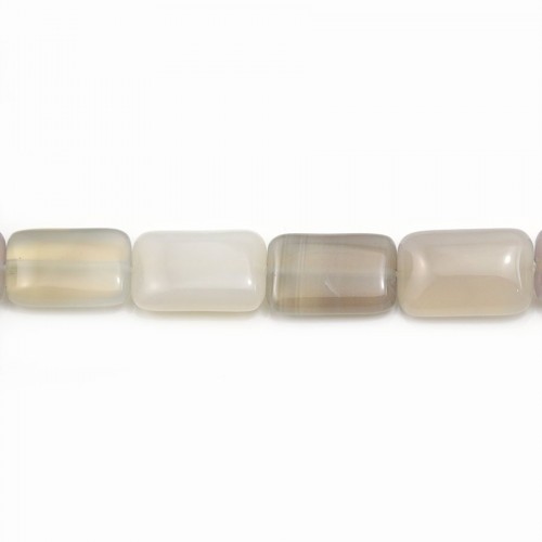 Agate grise rectangle 10x16mm x 40cm  
