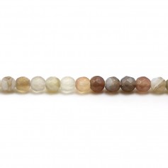 Agate du botswana, de forme ronde facetté, mesurant 4mm x 40cm