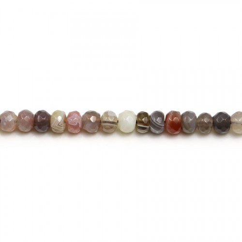 Agate of the botswana roundel faceted 4x6mm x 40cm