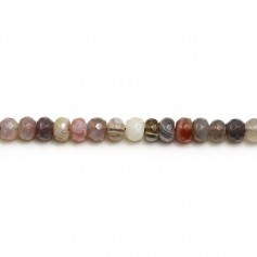Agate du botswana rondelle facette 4x6mm x 40cm