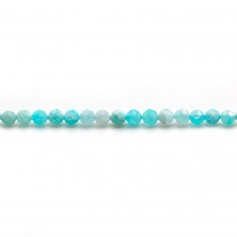 Amazonite round faceted 2mm x 39cm
