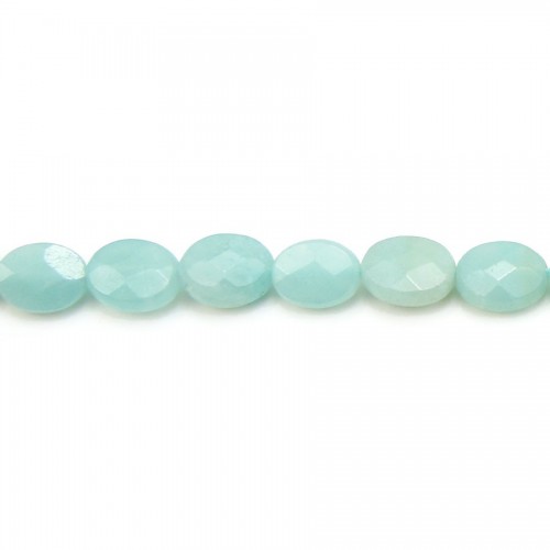 Amazonite faceted oval 6x8mm x 6pcs