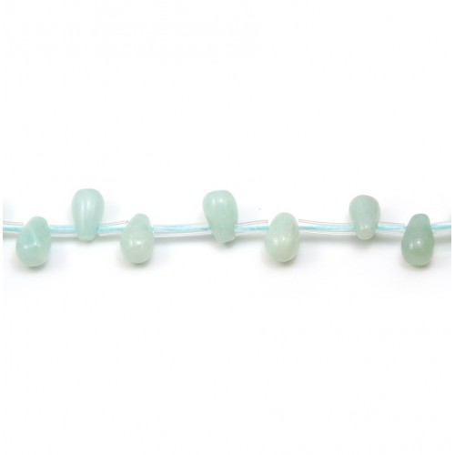 Amazonite round drop 6x9mm x 40cm