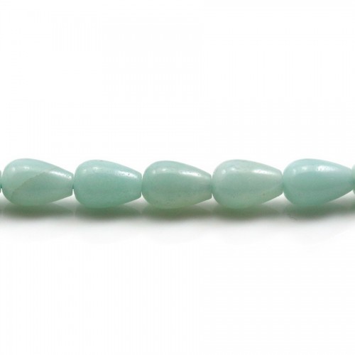 Amazonite  Round Teardrop 8x12mm x 4pcs