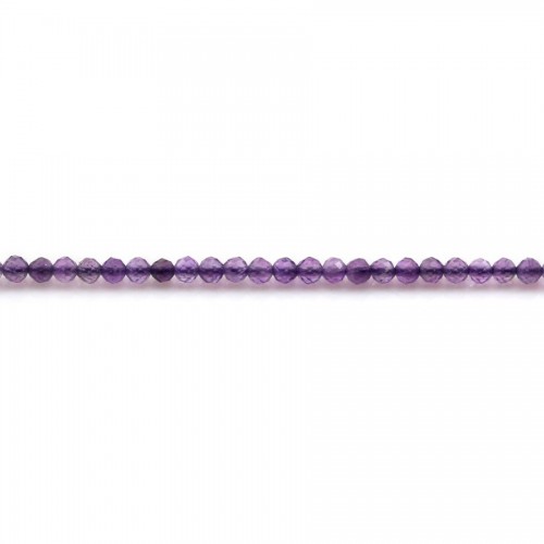 Améthyste de forme ronde facette 2.5mm x 39cm