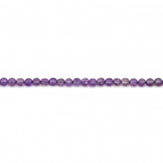 Amethyste violette, de forme ronde plate facetté, 2.5mm x 10pcs