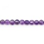 Amethyste violette, de forme ronde plate facetté, 4.5mm x 6pcs