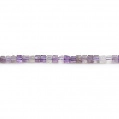 Amethyste violette, en forme de cube, 2.5mm x 39cm