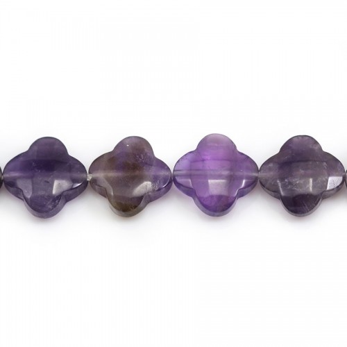 Améthyste trèfle facette 13 mm  x 1pc    
