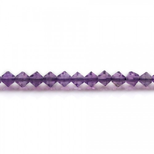 Améthyste,en forme de toupie facette 4mm x 39cm