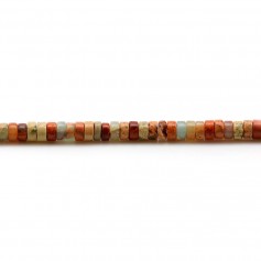 Jaspe serpentine, forme rondelle 2x4mm x 39cm