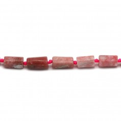Rhodonite en forme de baroque 7x11mm x 44cm