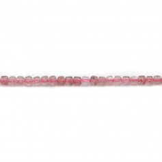Quartz fraise en forme de cube facette 2mm x 40cm