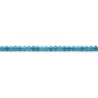 Apatite de couleur bleu et de forme ronde, mesurant 2-2.5mm x 40cm