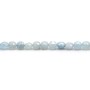 Aquamarine in blue color, in the shape of a faceted flat round 4.5mm x 39cm