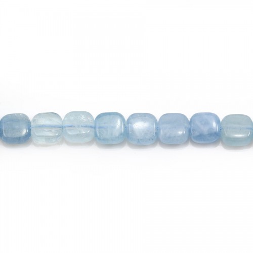 Aigue marine bleu, de forme carré 6mm x 4 pcs